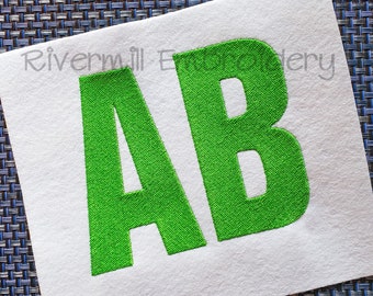 Large Block Machine Embroidery Font Alphabet - 3 Sizes