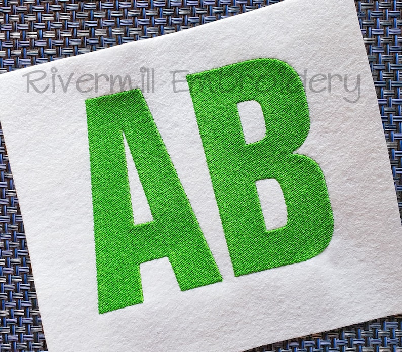 Large Block Machine Embroidery Font Alphabet 3 Sizes Etsy