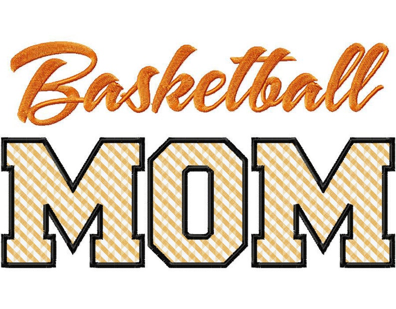 Basketball mom applique machine embroidery design 3 sizes  etsy
