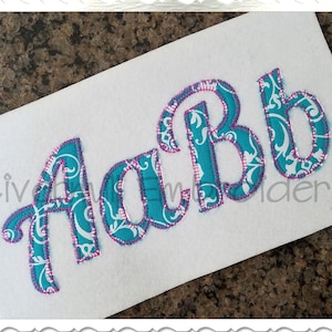 Blanket Stitch Lobster Applique Machine Embroidery Font Alphabet - 4 Sizes - BX Files Instant Download Design PES Rivermill Embroidery image 1