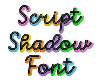 Script Shadow Machine Embroidery Font Alphabet - 3 Sizes - BX Files Instant Download Design PES Rivermill Embroidery