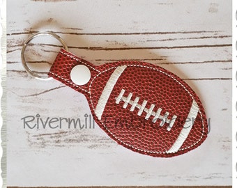 Football In The Hoop Snap Tab Key Fob Machine Embroidery Design