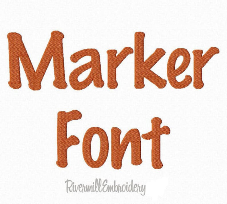 Marker Machine Embroidery Font Monogram Alphabet 3 Sizes image 1