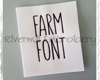 Farm Style Machine Embroidery Font Monogram Alphabet - 3 Sizes