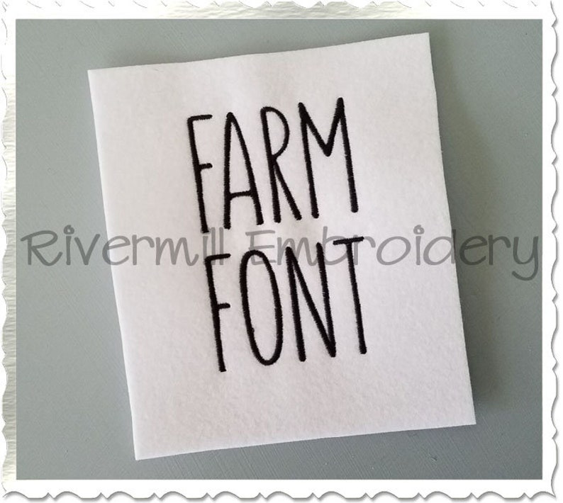 Farm Style Machine Embroidery Font Monogram Alphabet - 3 Sizes 