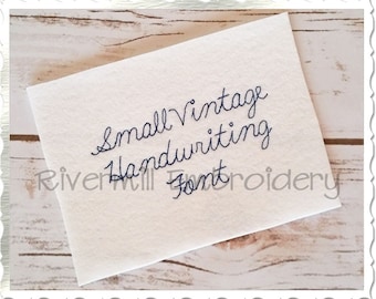 Small Vintage Handwriting Machine Embroidery Font Monogram Alphabet - 1/2" & 3/4" Sizes