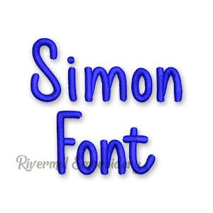 Alfabeto de monograma de fuente de bordado a máquina Simon - 3 tamaños - Archivos BX, descarga instantánea, diseño PES