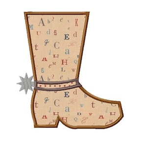 Cowboy Boot Applique Machine Embroidery Design - 3 Sizes - Instant Download PES DST Digital File Rivermill Embroidery
