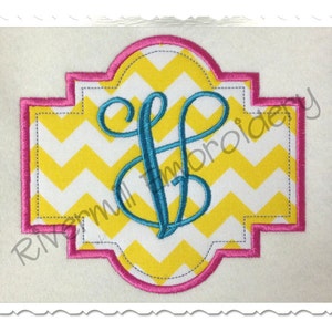 Applique Name or Monogram Frame (#3) Machine Embroidery Design - 4 Sizes - Instant Download PES DST Digital File Rivermill Embroidery