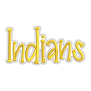 Indians with a Bean Stitch Outline Machine Embroidery Design - 4 Sizes - Instant Download Digital Design File - Rivermill