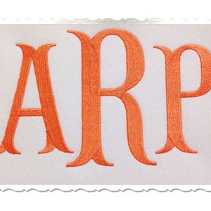 Large Fish Tail Machine Embroidery Font Monogram Alphabet - 3 Sizes