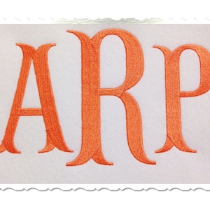 Large Fish Tail Machine Embroidery Font Monogram Alphabet - 3 Sizes