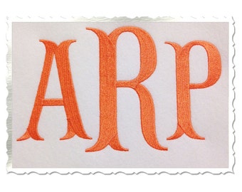 Large Fish Tail Machine Embroidery Font Monogram Alphabet - 3 Sizes