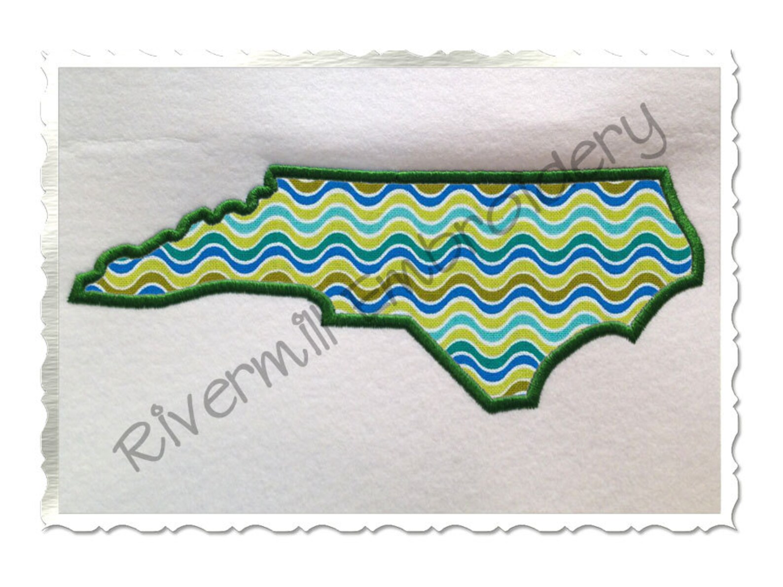 Large State of North Carolina Applique Machine Embroidery Etsy