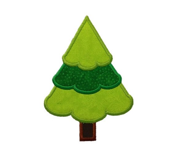 Christmas Tree Applique Machine Embroidery Design 4 Sizes Etsy