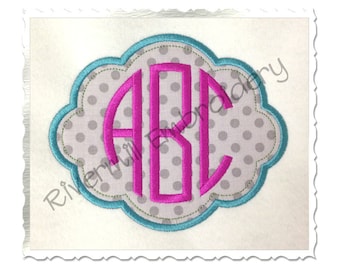 Applique Name or Monogram Frame (#4) Machine Embroidery Design - 4 Sizes