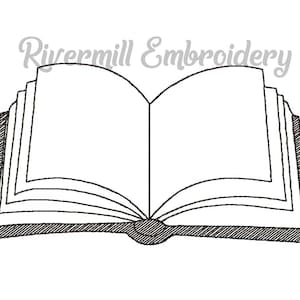 Raggy Applique Open Book Machine Embroidery Design - 4 Sizes - Instant Download PES DST Digital File Rivermill Embroidery