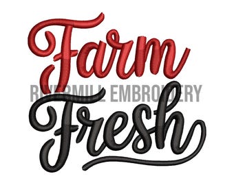 Farm Fresh Machine Embroidery Design - 3 Sizes