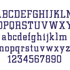 Athletic Block Thin Machine Embroidery Font Alphabet - 3 Sizes - BX ...