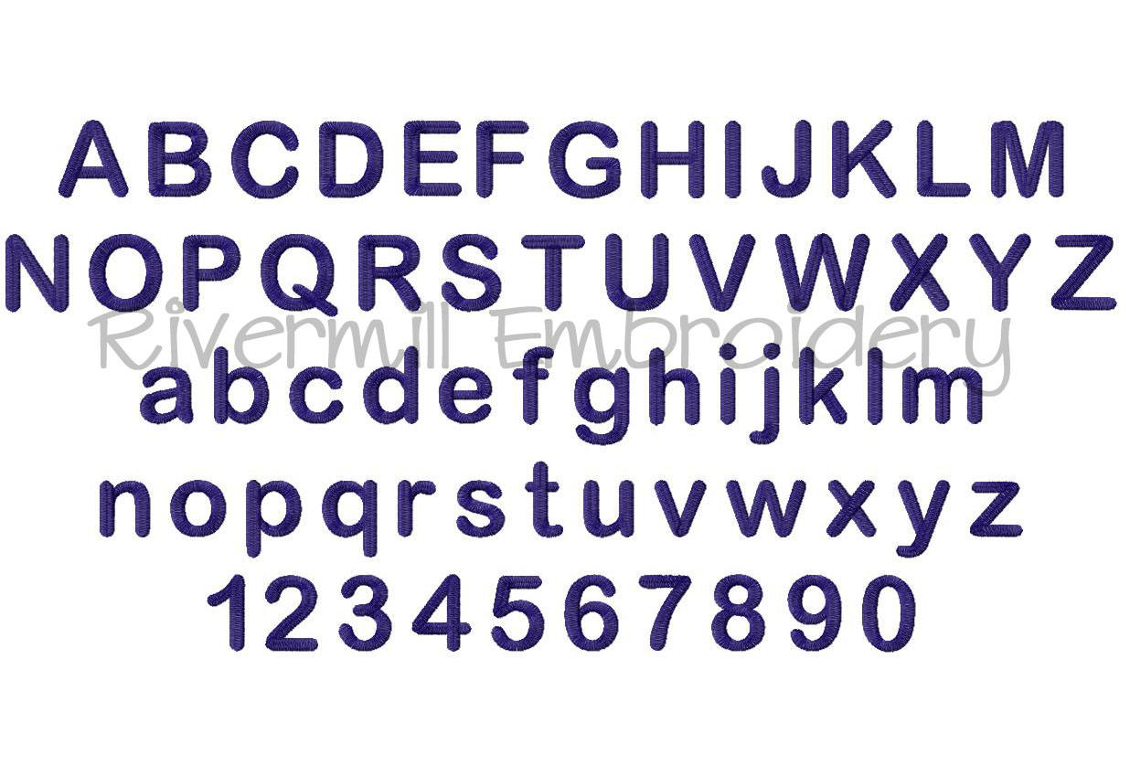 丸みを帯びたブロック体の機械刺繍フォントアルファベット - 1 1