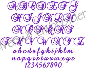 1 1/2" Brock Script Machine Embroidery Font Monogram Alphabet