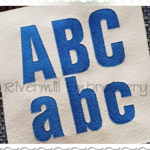 Block Machine Embroidery Font Alphabet - 3 Sizes - BX Files Instant Download Design PES Rivermill Embroidery