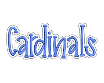 Cardinals with a Bean Stitch Outline Machine Embroidery Design - 4 Sizes - Instant Download Digital Design File - Rivermill