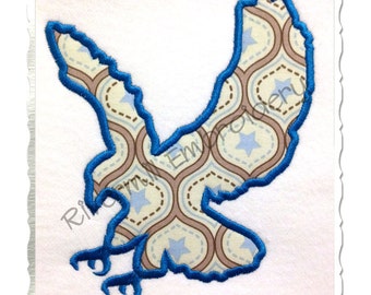 Eagle Silhouette Applique Machine Embroidery Design - 4 Sizes - Instant Download PES DST Digital File Rivermill Embroidery