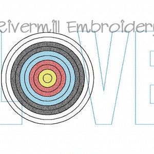 Raggy Applique Archery Love Machine Embroidery Design - 4 Sizes - Instant Download PES DST Digital File Rivermill Embroidery