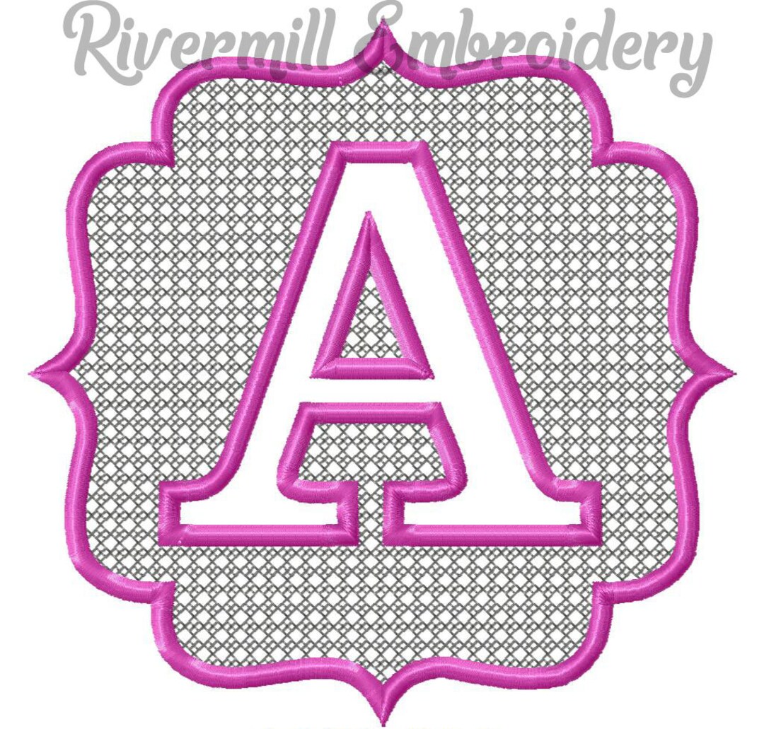 6 Inch Size Embossed Machine Embroidery Monogram Alphabet - BX Files ...