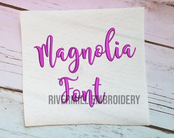 Magnolia Machine Embroidery Font Monogram Alphabet - 3 Sizes - BX Files Instant Download Design PES