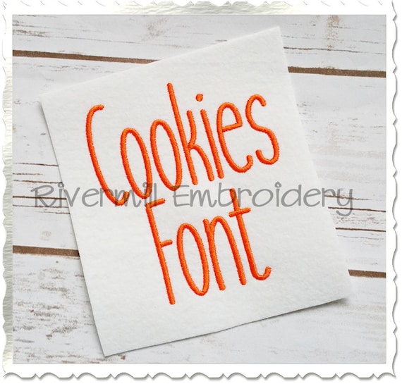 Cookies Machine Embroidery Font Monogram Alphabet - 3 Sizes - BX Files Instant Download Design PES Rivermill Embroidery
