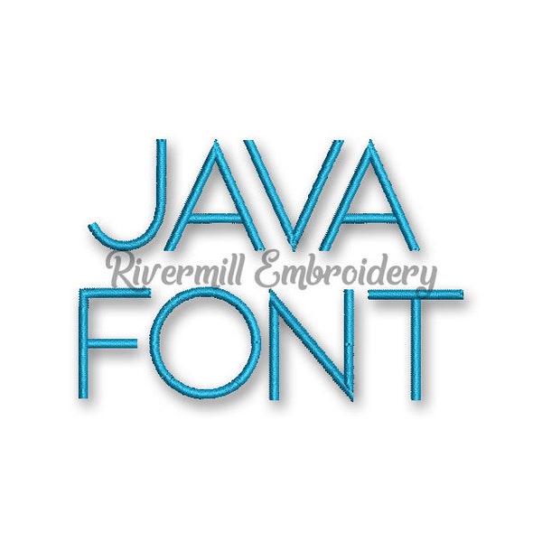 Small Java Machine Embroidery Font Alphabet - 3 Sizes