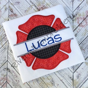 Split Applique Firefighter Maltese Cross Machine Embroidery Design - 4 Sizes - Instant Download PES DST Digital File Rivermill Embroidery