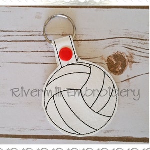 Volleyball In The Hoop Snap Tab Key Fob Machine Embroidery Design