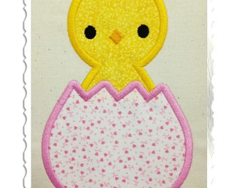 Easter Chick In Egg Applique Machine Embroidery Design - 4 Sizes