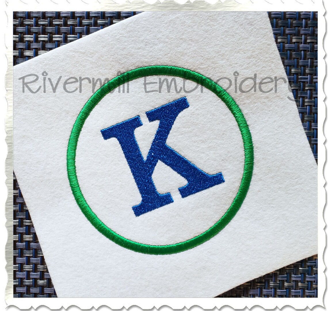 Circle Outline Machine Embroidery Font Alphabet 4 Sizes Etsy