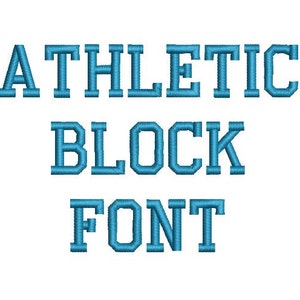 Athletic Block Machine Embroidery Font Monogram Alphabet - 3 Sizes - BX Files Instant Download Design PES Rivermill Embroidery