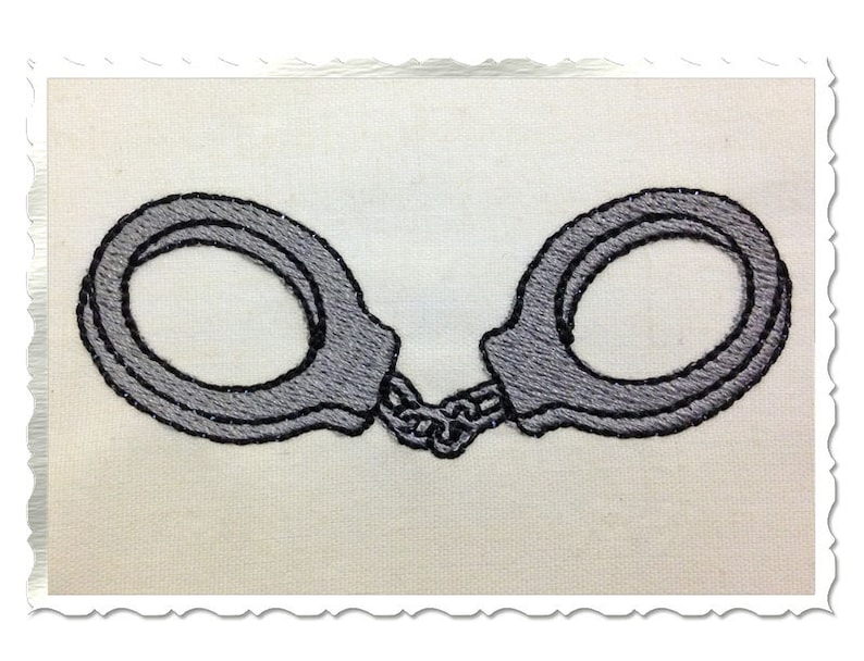 Mini Handcuffs Machine Embroidery Design 2 Sizes Etsy