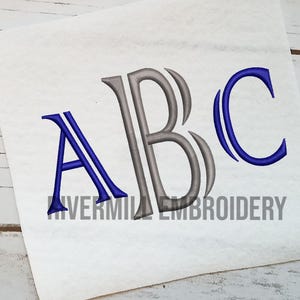 Colonial Monogram Machine Embroidery Font Alphabet - 3 Sizes - BX Files Instant Download Design PES Rivermill Embroidery
