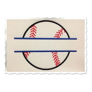 Split Baseball or Softball Applique Machine Embroidery Design - 4 Sizes - Instant Download PES DST Digital File Rivermill Embroidery