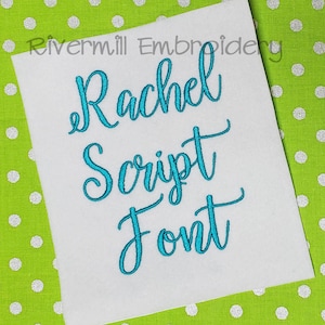 Fuente de bordado a máquina Rachel Script, monograma del alfabeto (3 tamaños), archivos BX, descarga instantánea, diseño PES