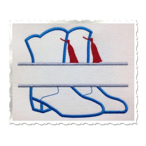 Split Bohrer Team Stiefel Applikation Maschinenstickerei, 4 Größen - Instant Download PES DST Digitale Datei - Blaskapelle