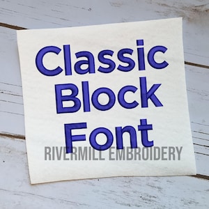 Classic Block Machine Embroidery Font Alphabet - 3 Sizes - BX Files Instant Download Design PES Rivermill Embroidery