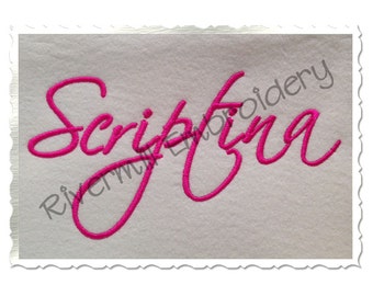 Solo 1 1/2" di dimensione - Alfabeto monogramma con carattere per ricamo a macchina Scriptina - File BX inclusi Download immediato Design digitalizzato PES DST +
