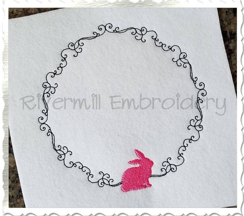 Bunny Rabbit Monogram or Initial Frame Machine Embroidery Etsy