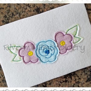 Tropical Flower with mini Applique Machine Embroidery Design matching mini  INSTANT DOWNLOAD