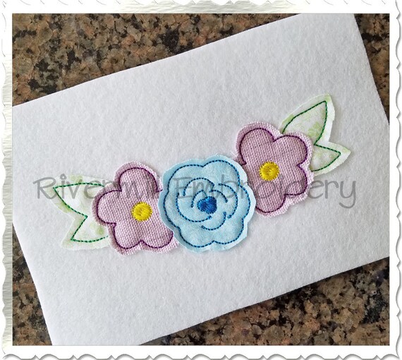 Raggy Flower Applique Machine Embroidery Design