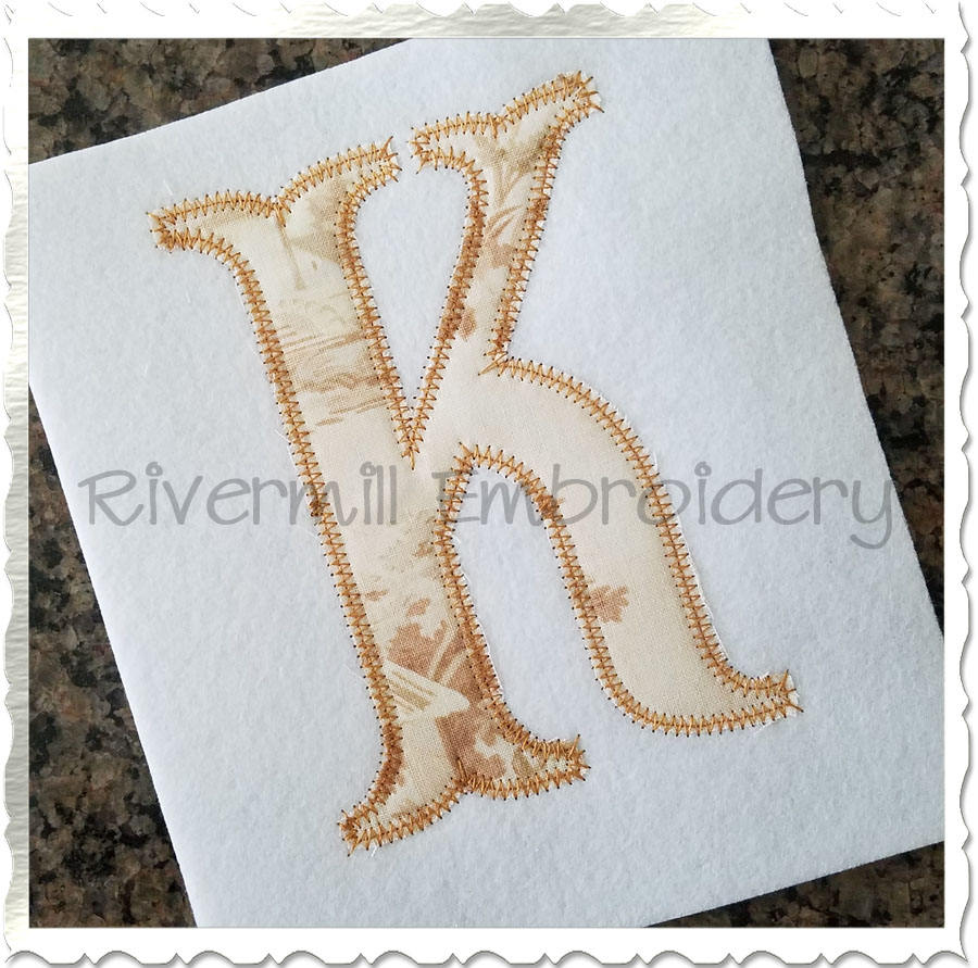 Zig Zag Fish Tail Applique Machine Embroidery Font Monogram Alphabet ...