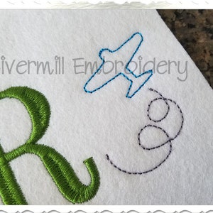 Mini Airplane Outline Machine Embroidery Design - 4 Sizes
